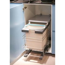 Lixeira Deslizante Inox Dupla 18L cada Tampa Articulada 36,5x50x54cm Masutti