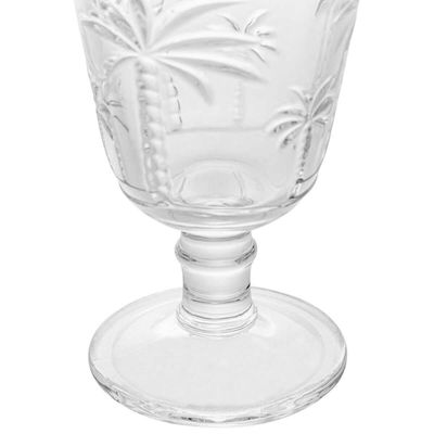 Conjunto 12 Taças de Vidro 240ml para Água Decorada Palmeiras Lyor Servir Suco
