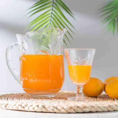 Conjunto 12 Taças de Vidro 240ml para Água Decorada Palmeiras Lyor Servir Suco