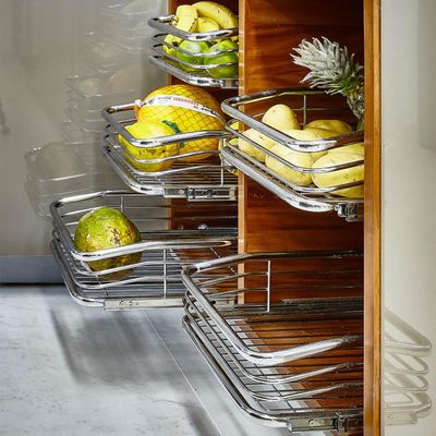 Gaveta 37cm Deslizante Aramada com Corrediça para Cozinha Multiuso Fruteira com Trilho para Frutas