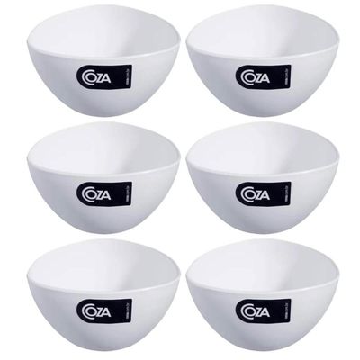 Kit 6 Cremeiras 250ml Branca Cumbuca Tigela Plástica Petiscos Potes Triangulares Coza