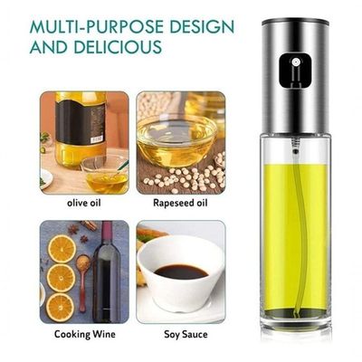 Kit 2Pcs Spray Porta Azeite-Vinagre Aço Inox Sem Desperdício