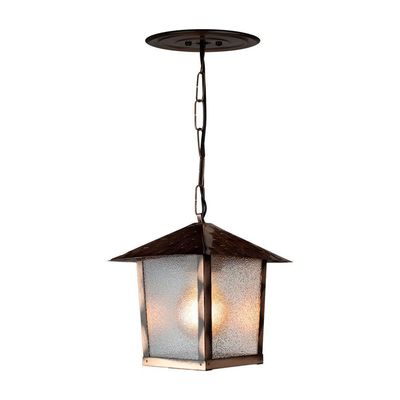 Lustre Pendente Blumenau Colonial Nina Quadrado Vidro Pontilhado Cobre E27 Bivolt Cobre