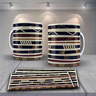 Caneca De Porcelana 325ml Decorada Tribal Tribal 6