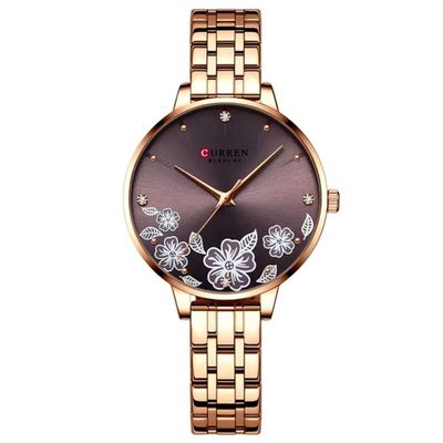 Relógio Feminino Em Aço Inoxidável De Quartzo Ultra Fino Romântico Impermeavel 3atm Roxo