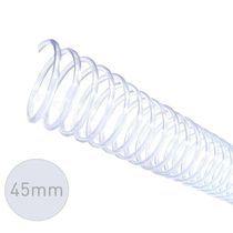 Espirais para Encadernação Cristal Transparente 45mm 400 Folhas 16 und