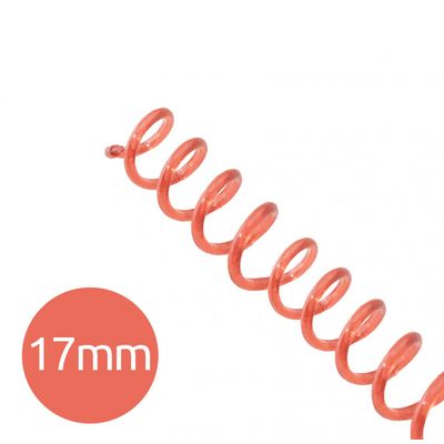 Espiral para Encadernação Vermelho Transparente 17mm 100 Folhas 100 und