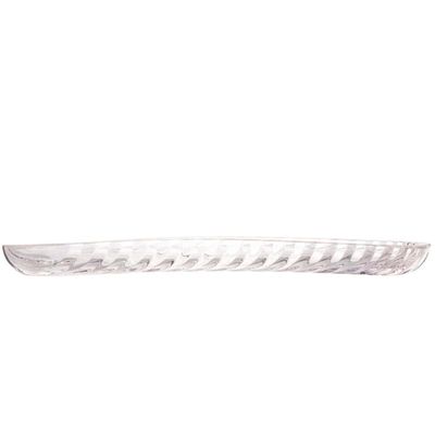 2 Pratos Decorativos de Cristal Leaf 39x14x3cm Lyor Travessa Bandeja de Aparador
