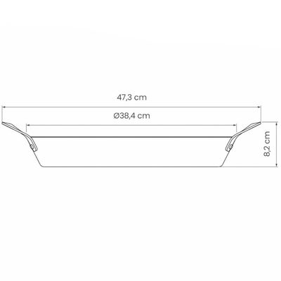 Panela Paellera 38cm Tramontina Profissional 5,1L Frigideira Tacho de Paella Ferro Preto