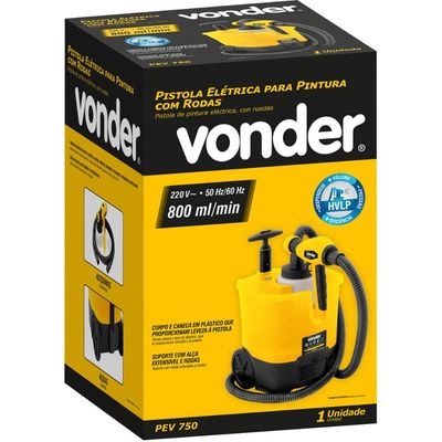 Pistola Elétrica Para Pintura 220V Vonder com Rodas Alça Extensível Jato 3 Opções de Ajuste