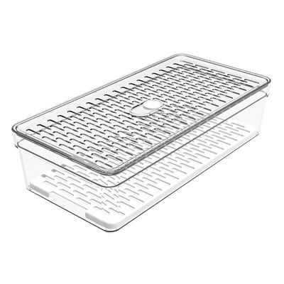 Organizador de Geladeira com Grade 2,8L Transparente Médio Frutas Legumes Crippa