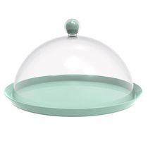 Porta Bolo Torta 30cm Verde Menta Bubble com Cúpula Crippa Boleira Doces Petiscos