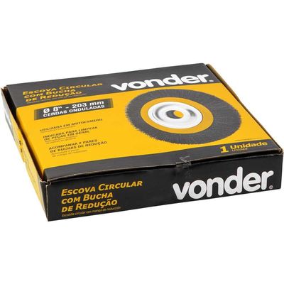Escova circular 8" x 30 mm com bucha de redução VONDER