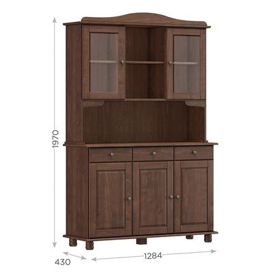 Cristaleira Madeira Maciça 5 Portas 129 Cm 8925 Cafe Milani Store Cafe