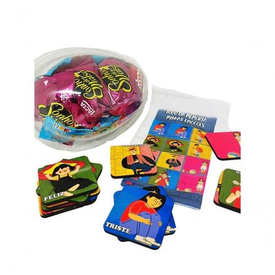 Presente De Páscoa Coração De Doces + Jogo Da Memória Emoções 6 Pares Para Autistas