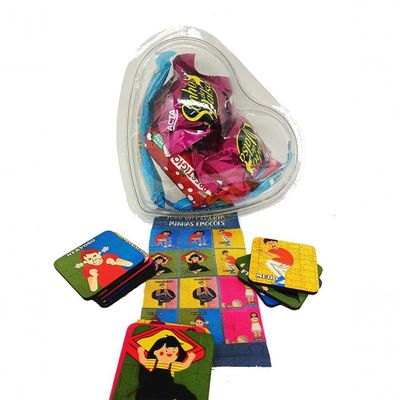 Presente De Páscoa Coração De Doces + Jogo Da Memória Emoções 6 Pares Para Autistas