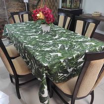 Toalha De Mesa Térmica Impermeável 1,50m x 3,00m Para Mesa 8 a 10 Cadeiras - Floral Verde