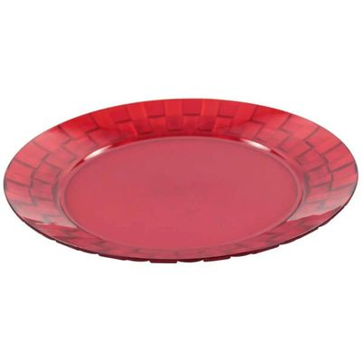 Jogo 6 Pratos Vermelhos Grandes 26cm Crippa Servir Mesa Posta Porções Aperitivos