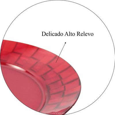 Jogo 6 Pratos Vermelhos Grandes 26cm Crippa Servir Mesa Posta Porções Aperitivos