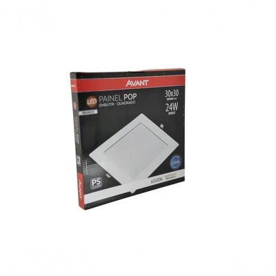 Painel Pop Embutir Ps Quadrado Avant 30x30 - 24w - 6500k Luz Branca