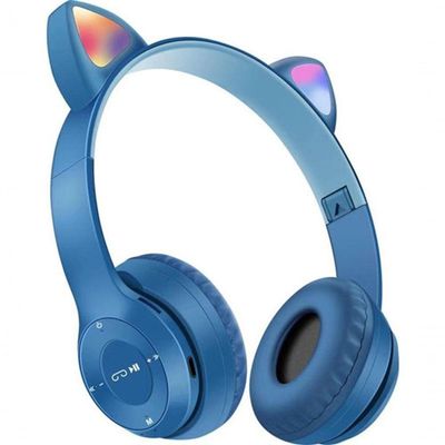 Fone De Ouvido Bluetooth Com Orelhas De Gato Led - Estilo E Diversão Com Qualidade De Som Cor:preto