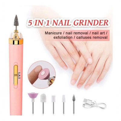 Kit Lixadeira De Unhas Portátil 5 Em 1 - Manicure E Cutícula Com Facilidade