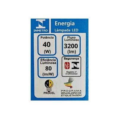 Lâmpada Led T100 Blumenau - 40w - 6500k Luz Branco Frio