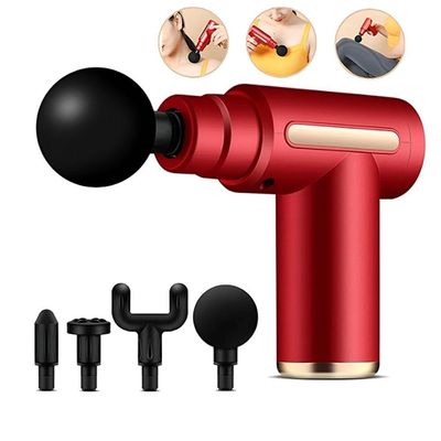 Mini Massageador Elétrico Profissional 4 Em 1 Vermelho