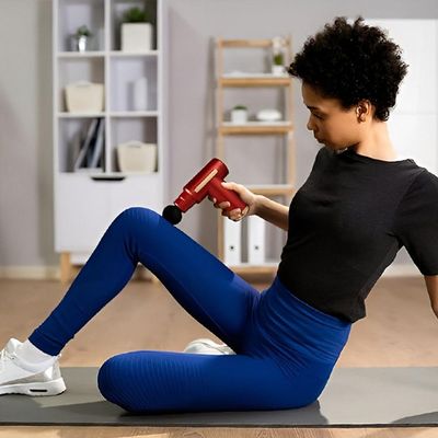 Mini Massageador Elétrico Profissional 4 Em 1 Vermelho