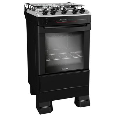 Fogão Mueller 4 Bocas Preto Com Acendimento Automático Total MFI4BF Bivolt
