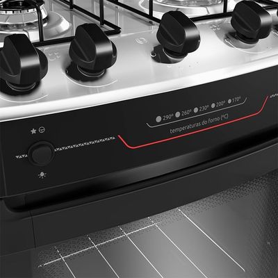 Fogão Mueller 4 Bocas Preto Com Acendimento Automático Total MFI4BF Bivolt