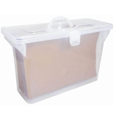 Kit 2 Maletas Plásticas Empilháveis Transparente Dello Pastas Suspensas Escritório Closet