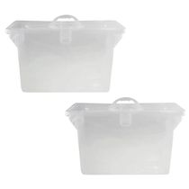 Kit 2 Maletas Plásticas Empilháveis Transparente Dello Pastas Suspensas Escritório Closet