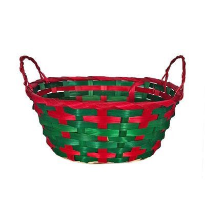 Cesta De Vime Natal Médio - 20cm X 14cm X 11cm