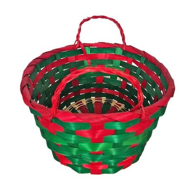 Cesta De Vime Natal Médio - 20cm X 14cm X 11cm