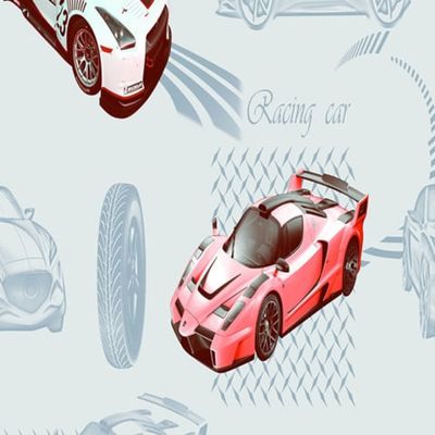 Papel de Parede Vince Carros Azul V1011-43