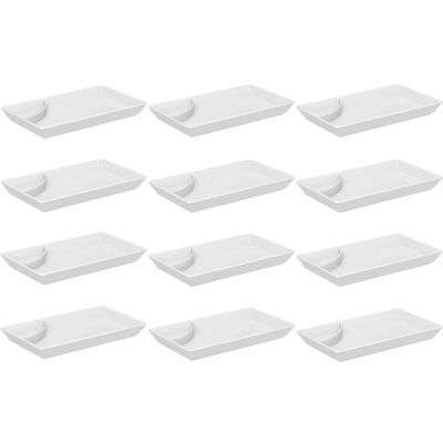 12 Pratos de Sushi Comida Japonesa com Porta Shoyu Branco Restaurante Uno Coza Oriental