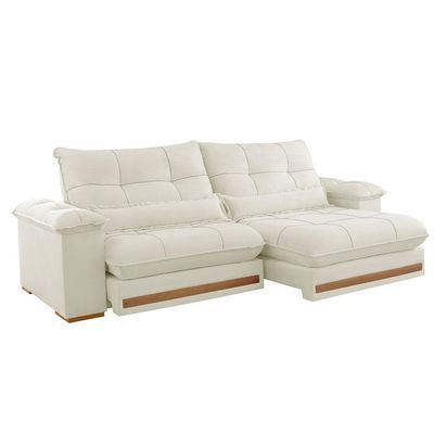 Sofá Dubai Linho 02 Módulos De 100 Cm B25 Cm Meu Sofá Online A302 Linho Branco