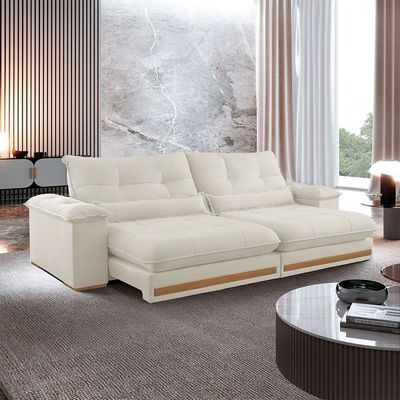 Sofá Dubai Linho 02 Módulos De 100 Cm B25 Cm Meu Sofá Online A302 Linho Branco