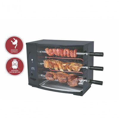 Churrasqueira Assador Rotativa Elétrica 3 Espetos 55 Cm Vitta Smart 220v - Arke 220V