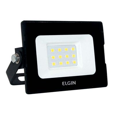 Projetor Led 10W 6500K Branca Fria Preto Bivolt