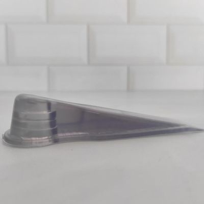 Kit 2 Aparadores Travas de Portas Segura PVC Transparentes 11x3,5x2cm Calço Chão