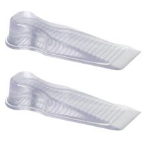 Kit 2 Aparadores Travas de Portas Segura PVC Transparentes 11x3,5x2cm Calço Chão