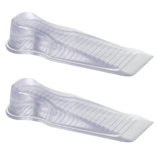 Kit 2 Aparadores Travas de Portas Segura PVC Transparentes 11x3,5x2cm Calço Chão