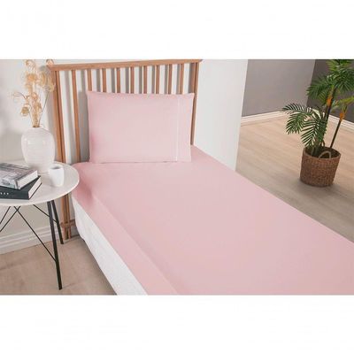 Jogo De Lençol Versatile Ponto Palito Simples 2 Peças Solteiro Micropercal rosê