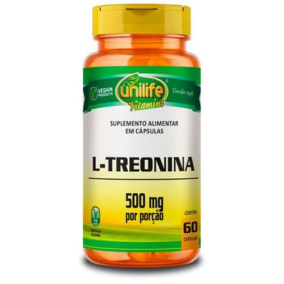 Kit 5 L-treonina Unilife 500mg 60 Cápsulas