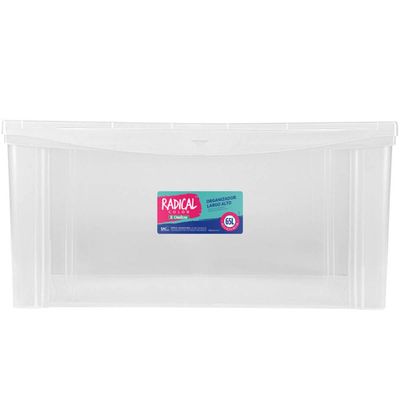 Kit 6 Caixas Organizadoras 65L Tampa com Trava Ordene Multiuso Plásticas Transparentes