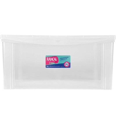 Kit 3 Caixas Máxi Organizadoras 65L Tampa com Trava Radical Incolor Multiuso