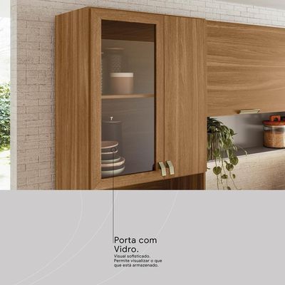 Cozinha Compacta Alba 6 Portas Amêndola Touch Nude Prime Tx Demóbile