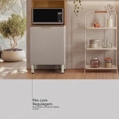 Cozinha Compacta Alba 6 Portas Amêndola Touch Nude Prime Tx Demóbile